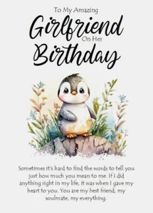 To My Amazing Girlfriend On Her Birthday A5 Birthday Card Romantic Love For Her - Picture 1 of 5