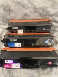 TN336 Toner Cartridge Color 3 Pack Black Magenta Cyan - Picture 1 of 5
