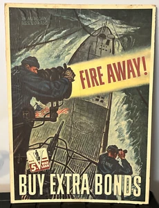1944 Feuer weg! In Memory of USS Dorado 5th War Loan Poster by Georges Schreiber - Bild 1 von 15
