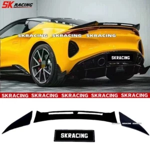 Fit For Lotus Emira 2023-2025 3PCS NEW Glossy Black Rear Trunk Lid Spoiler Wing - Picture 1 of 5