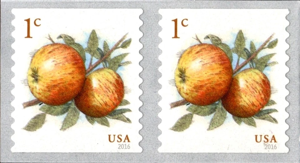 US #5037 MNH Pair 2016 Apples Fruits Definitive Coil [Back #][From 782315] - Image 1 of 1