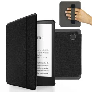 Tolino Vision 5 Kobo Libra H2O Hülle Flip mit Handschlaufe Sleep Wake Schwarz - Bild 1 von 6