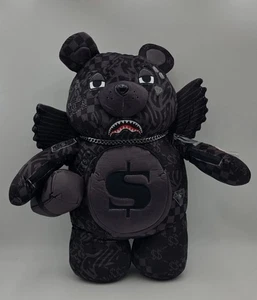 Sprayground 3am Wingman Money Bear Backpack Black Teddy Bear Bag - Picture 1 of 7