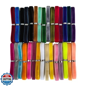Chenkou Craft 30 Yards 3/8" Velvet Ribbon Total 30 Colors Assorte - Picture 1 of 5