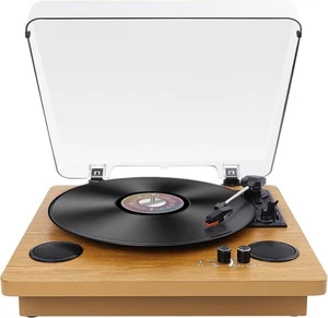Plattenspieler, Bluetooth Tragbar Vinyl Turntable Digital Encoder Integrierte Stereoanlage - Bild 1 von 8
