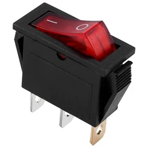 Interrupteur à bascule ON OFF bipolaire 28x10mm 250V 15A 3 ports RED H4U79034 - Photo 1/4