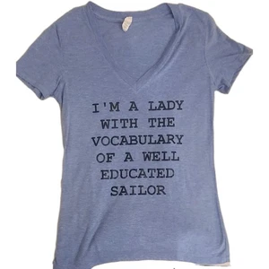 Gut ausgebildeter Matrosen Wortschatz Damen Grafik T-Shirt Humor Medium - Bild 1 von 2