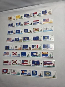 United States State Flag Stamps Strips 42 And 44 Cent - Picture 1 of 2