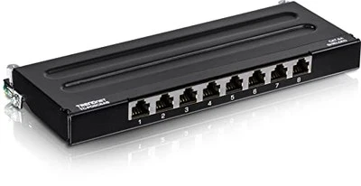 TRENDnet 8 Port Cat6A Shielded Wall Mount Patch Panel 10G Ready NDAA Compliant - Image 1 of 4