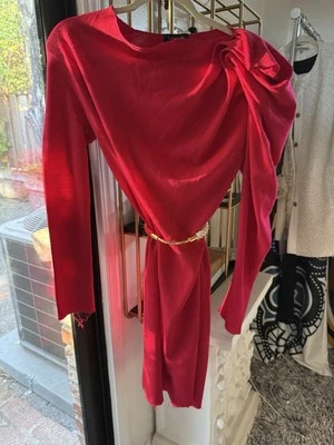 Lanvin Winter 2014 Collection Red Wool Dress Size 40 France - Image 1 of 4