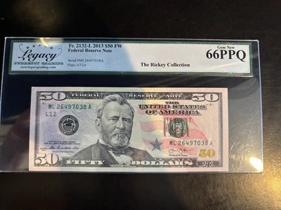 DBR 2013 $50 San Francisco Fr. 2132-L Gem Legacy 66 PPQ Serial ML26497038A - Image 1 of 2