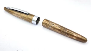 VINTAGE PILOT STERLING SILVER FOUNTAIN PEN CAP AND BARREL IN STORK PATTERN JAPAN - Picture 1 of 12