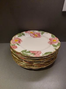 desert rose franciscan 9 3/8in plate set of 8 - Picture 1 of 8