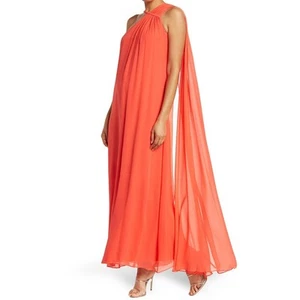 Trina Turk Casa Roma Silk Maxi Dress in Coral Size US 12 - Picture 1 of 12