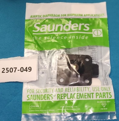 Saunders Crane DA015ER 1/2” (DN 15) EPDM Diaphragm Biopharm Applications - NOS - Image 1 of 4