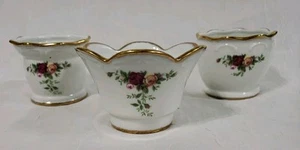 Set of 3 Royal Albert Old Country Roses Votive Candle Holders 1962 - Picture 1 of 18