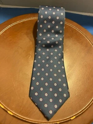 Corbata Geoffrey Beene Para Hombre Azul 100% Seda Italiana Importada Corbata Floral Lunares EE. UU. Foto 1 de 4