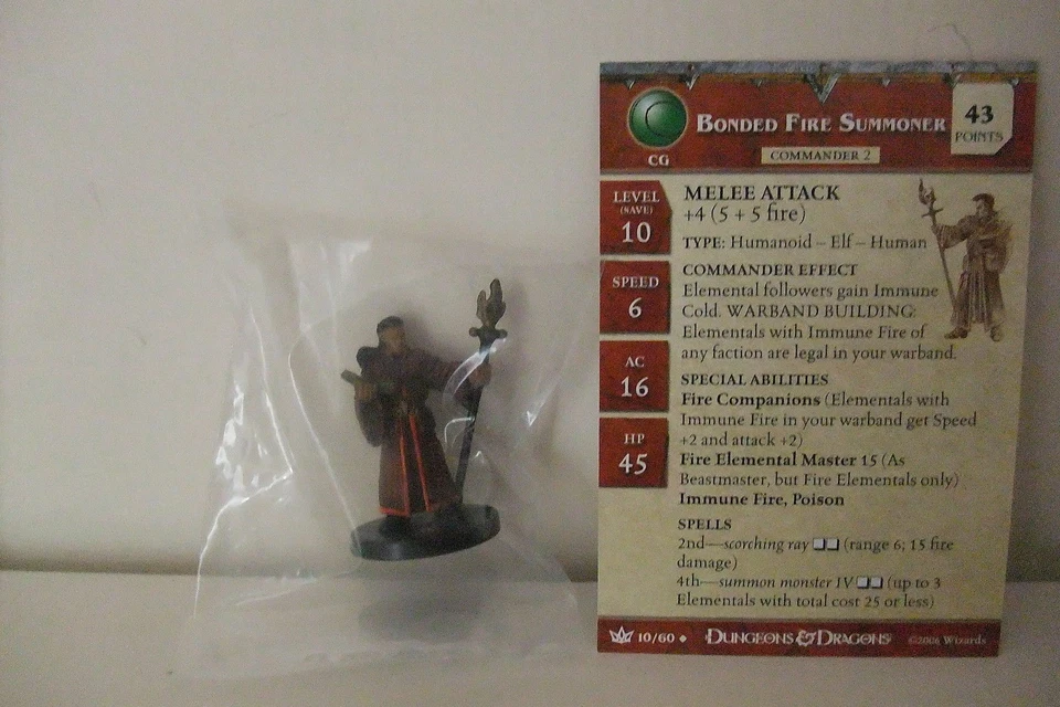 Dungeons & Dragons Miniatures - BONDED FIRE SUMMONER - WotDQ (D&D 25) - Wizard