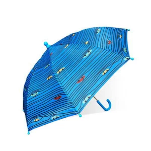 Children's Rain Umbrellas, Cars, Stick Umbrella with Curved Handle - Picture 1 of 4