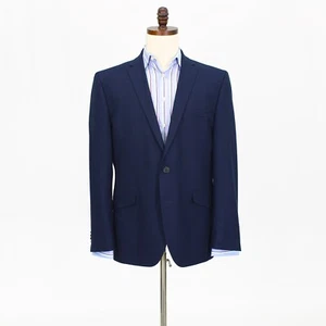 Kenneth Cole 44R Navy Sport Coat Blazer Jacket Solid 2B Polyester - Picture 1 of 11