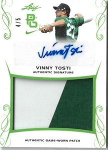 2017 Leaf Perfect Game Emerald Vinny Tosti Patch Auto #4/5 only (ref 77472)
