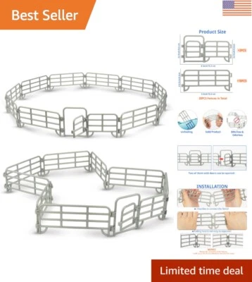 Realistic 20件装PVC Corral围栏套装带门幼儿游戏乐趣 — 第 1/4 张图片