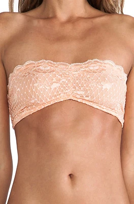 INTIMATELY FREE PEOPLE ESSENTIAL LACE BANDEAU BRA CANTALOUPE ORANGE SMALL NEW - Image 1 of 4