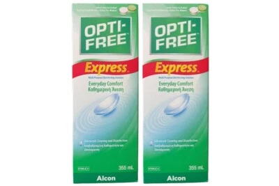 OPTI-FREE Contact Lens Solution OptiFree Express 355ml x2 Multi Purpose Disinfecting Clean