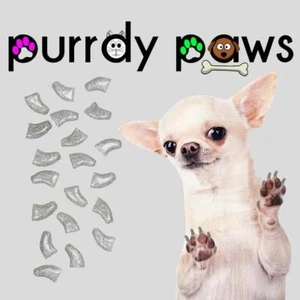 Tapas de uñas suaves para garras de perro (brillo holográfico plateado) * patas purridas * - Imagen 1 de 1
