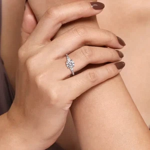 Lab Grown Round Cut Diamond Wedding Ring 1.80 Ct IGI 14k White Gold - Picture 1 of 14