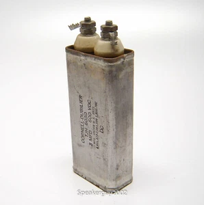 Cornell Dubilier PIO Capacitor / 3 MFD 600 VDC / TJH6030 -- KTB4 - Picture 1 of 3