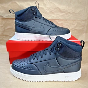 Nike Court Vision Mid Winter Shoes Men's Size 9 Black/White Sneakers DR7882-002 - Picture 1 of 15