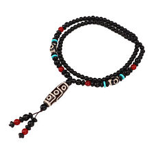 Dzi Eyes Beads Necklace Good Fortune Elegant Design Natural Colors China Tibetan
