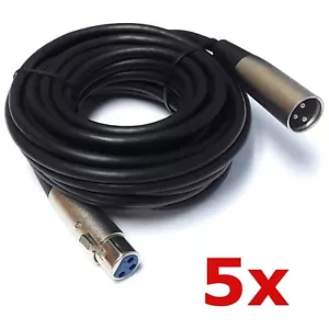 Confezione da 5 lotto XLR microfono bilanciato schermato cavo audio maschio a femmina 25 piedi - Foto 1 di 8