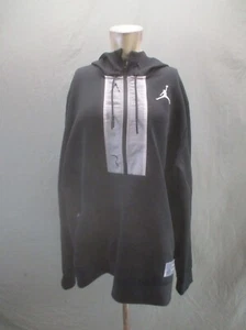 Air Jordan NIKE DRI-FIT Size XL Mens BLK 1/2 Zip Drawstring Athletic Hoodie 526 - Picture 1 of 9