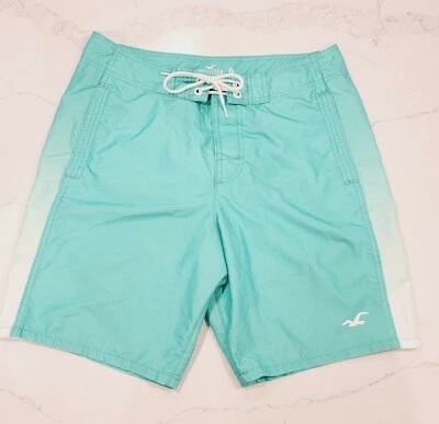 HOLLISTER Teal Mint Green Mesh Lined Drawstring Swim Trunks Shorts Men’s Size 30 - Image 1 of 4