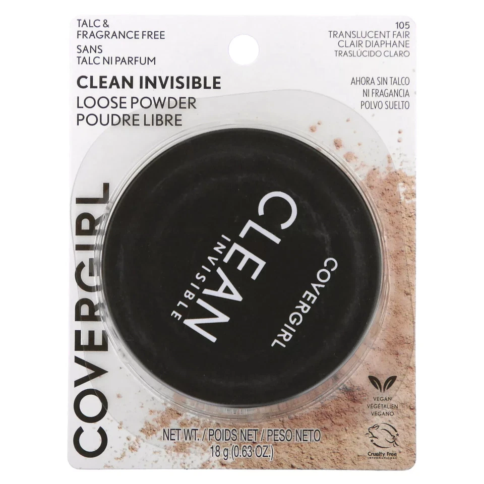 NEW Clean Invisible, Loose Powder, 105 Translucent Fair, 0.63 oz (18 g) - Image 1 of 1