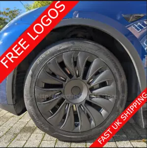 STORM FLASH SALE Tesla Model Y Wheel Covers Inc LOGO! Cover Hub Cap T 4 x 19" - Picture 1 of 20