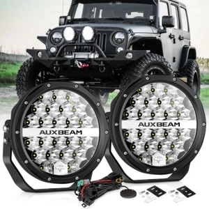 AUXBEAM 2X Round 7" LED Work Lights 6000K Spot Beam Offroad Driving Lamp ATV SUV - Picture 1 of 12