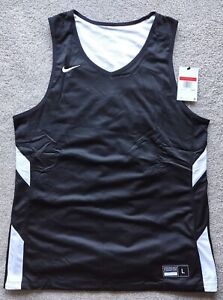 Nike Team Mens L Dri-FIT Reversible Basketball Practice Stock Jersey Black White