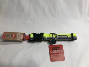 Arcadia Trail Neon Yellow Reflective Neoprene Dog Collar Medium Water Resistant - Picture 1 of 3