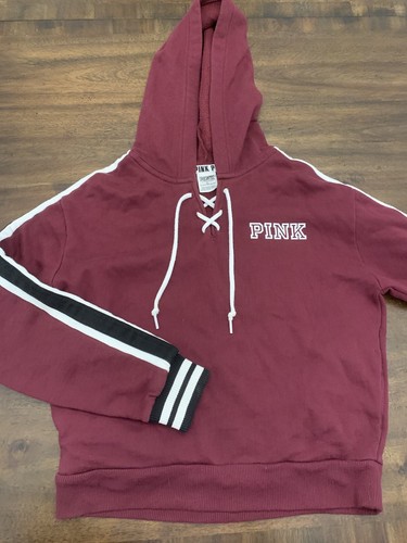 UNDERCOVER Felpa ROSA Victoria’s Secret con cappuccio donna XS cravatta bordeaux