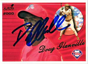 #109 Doug Glanville Signed 2000 Aurora MLB Baseball Card AUTO Phillies