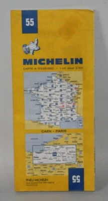 France - Michelin 1:200,000 Map - Caen & Paris - Sheet 55 - 1985 - Image 1 of 4