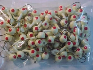 100 NEW FLOATING JIG HEADS 1/4 SIZE 2 HOOKS JIGS fishing GLOW white - Picture 1 of 4