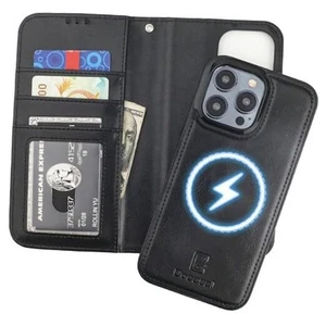 for iPhone 15 Pro Max Wallet Case Compatible with MagSafe Black for MagSafe - Picture 1 of 8