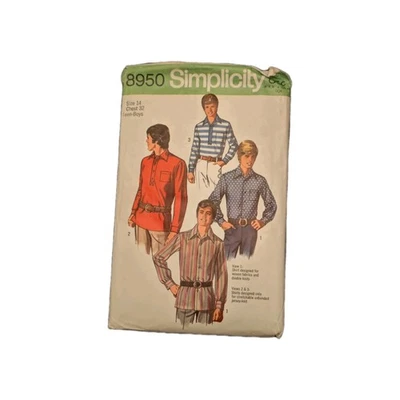 8950 Vintage Simplicity SEWING Pattern Teen Jersey Shirts Button Up 14 OOP UNCUT - Image 1 of 2