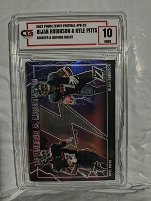 2023 Panini Zenith Football #PB-23 Bijan Robinson RC & Kyle Pitts CG 10 - Image 1 of 2