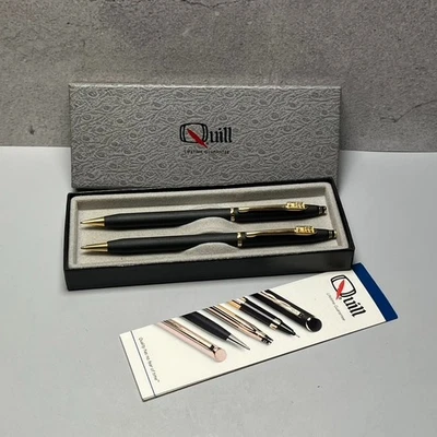 Antigo Conjunto de Caneta e Lápis Airco Quill Vintage Preto Fosco Publicidade Vendedor - Imagem 1 de 4