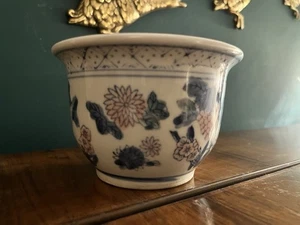 Vintage Chinese Blue and White Planter Plant Pot jardinières Chinoiserie - Picture 1 of 7
